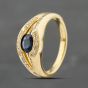 Second Hand 18ct Yellow Gold Sapphire & 0.40ct Diamond Open Shoulders Dress Ring 41482147