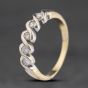 Second Hand 14ct Two Colour Gold 0.25ct Diamond Swirl Half Eternity Ring 41482148