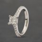 Second Hand Platinum Certificated 0.70ct Square Modified Brilliant Cut Diamond Shoulder Set Solitaire Ring 41482172