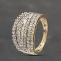 Second Hand 9ct Yellow Gold Diamond Seven Band Ring 41482200