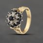 Second Hand Vintage Yellow Gold Sapphire & 0.30ct Diamond Cluster Ring 41482240