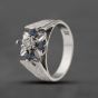 Second Hand 18ct White Gold Sapphire & 0.05ct Diamond Cluster Ring 41482241