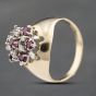 Second Hand 9ct Yellow Gold Ruby & Brilliant Cut Diamond Cluster Ring 41482247
