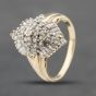 Second Hand 14ct Yellow Gold 1.00ct Diamond Cluster Ring 41482256