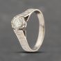 Second Hand 18ct White Gold 0.60ct Brilliant Cut Diamond Bark Patterned Solitaire Ring 41482278