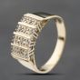 Second Hand 9ct Yellow Gold 0.15ct Brilliant Cut Diamond Three Row Ring 41482291