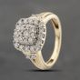 Second Hand 9ct Yellow Gold Diamond Square Cluster Ring 41482295