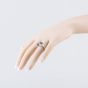Second Hand 18ct White Gold Sapphire & 0.33ct Baguette Cut Diamond Crossover Dress Ring 41482335