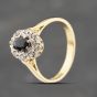Second Hand Vintage 18ct Yellow Gold Sapphire & Diamond Oval Cluster Ring 41482349