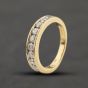 Second Hand 9ct Yellow Gold 1.00ct Brilliant Cut Diamond Channel Set Half Eternity Ring 41482360
