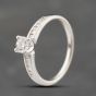 Second Hand Platinum Certificated 0.41ct Brilliant Cut Shoulder Set Solitaire Ring 41482366