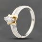 Second Hand 18ct Two Colour Gold 0.25ct Diamond Marquise Shaped Solitaire Ring 41482374