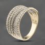 Second Hand 9ct Yellow Gold 1.00ct Diamond Seven Row Half Eternity Ring 41482375