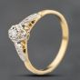 Second Hand Vintage 18ct Two Colour Gold 0.05ct Diamond Solitaire Ring 41482385