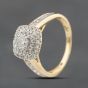 Second Hand 18ct Yellow Gold Diamond Shoulder Set Tiered Cluster Ring 41482395