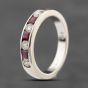 Second Hand 18ct White Gold Ruby & 0.30ct Brilliant Cut Diamond Half Eternity Ring 41482408