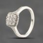 Second Hand 9ct White Gold 0.40ct Brilliant Cut Diamond Cushion Cluster Ring 41482426