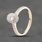 Second Hand 18ct Yellow Gold 0.53ct Brilliant Cut Diamond Oval Cluster Ring 41482431