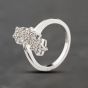 Second Hand 9ct White Gold 0.25ct Brilliant Cut Diamond Triple Stars Cluster Ring 41482436