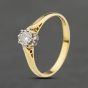 Second Hand Vintage 18ct Yellow Gold Brilliant Cut Diamond Circle Under Bezel Design Solitaire Ring 41482465