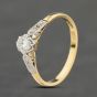 Second Hand Vintage Yellow Gold 0.25ct Brilliant Cut Diamond Diamond Set Shoulders Solitaire Ring 41482469