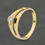 Second Hand Yellow Gold Brilliant Cut Diamond Open Shoulders Solitaire Ring 41482474