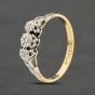 Second Hand Yellow Gold 0.03ct Brilliant Cut Diamond Platinum Set Head Three Stone Ring 41482483