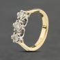Second Hand 18ct Yellow Gold 0.50ct Brilliant Cut Diamond Scalloped Bezel Three Stone Ring 41482484