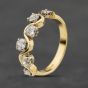 Second Hand 18ct Yellow Gold Diamond Wave Half Eternity Ring 41482523