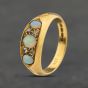 Second Hand Antique 18ct Yellow Gold Opal & 0.10ct Diamond Seven Stone Ring 41482542