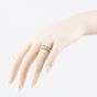 Second Hand 18ct Yellow Gold Emerald & 0.18ct Diamond Three Row Ring 41482544