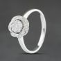 Second Hand Vintage 18ct White Gold 0.25ct Diamond Halo Cluster Ring 41482567