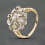 Second Hand 9ct Yellow Gold 0.30ct Brilliant Cut Diamond Flower Cluster Ring 41482645
