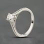 Second Hand 18ct White Gold 0.68ct Diamond Oval Shoulder Set Solitaire Ring 41482646