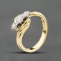 Second Hand 18ct Yellow Gold 0.40ct Brilliant Cut Diamond Three Stone Ring 41482647