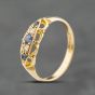 Second Hand Vintage Yellow Gold Sapphire & Diamond Boat Design Five Stone Ring 41482671