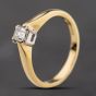 Second Hand 18ct Two Colour Gold 0.22ct Emerald Cut Diamond Solitaire Ring 41482698