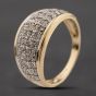 Second Hand 9ct Yellow Gold 0.50ct Diamond Pave Four Row Ring 41482704