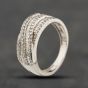 Second Hand 9ct White Gold Diamond Crossover Ring 41482718