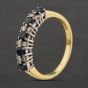 Second Hand 18ct Yellow Gold Sapphire & 0.16ct Brilliant Cut Diamond Half Eternity Ring 41482753
