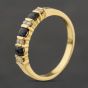 Second Hand 18ct Yellow Gold Sapphire & 0.12ct Brilliant Cut Diamond Half Eternity Ring 41482754