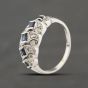 Second Hand 18ct White Gold Sapphire & 0.18ct Brilliant Cut Diamond Swirls Dress Ring 41482766