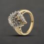 Second Hand 9ct Yellow Gold Diamond Marquise Shaped Cluster Ring 41482786