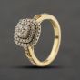 Second Hand 9ct Yellow Gold 0.51ct Diamond Tiered Cluster Ring 41482787
