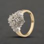 Second Hand 9ct Yellow Gold 0.05ct Diamond Marquise Shaped Cluster Ring 41482788