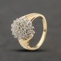 Second Hand 9ct Yellow Gold 0.50ct Diamond Cluster Ring 41482794
