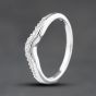 Second Hand 18ct White Gold 0.10ct Brilliant Cut Diamond Wishbone Ring 41482829