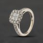 Second Hand 18ct White Gold 0.87ct Diamond Cushion Shape Cluster Ring 41482964