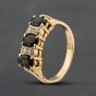 Second Hand Vintage 18ct Yellow Gold Tourmaline & 0.08ct Diamond Seven Stone Ring 41483035