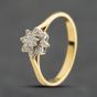 Second Hand 18ct Yellow Gold 0.28ct Brilliant Cut Diamond Flower Cluster Ring 41483091